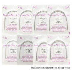 Orthodontic Stainless Steel NITI Arch Wire Round Rectangular Ovoid Natural U/L