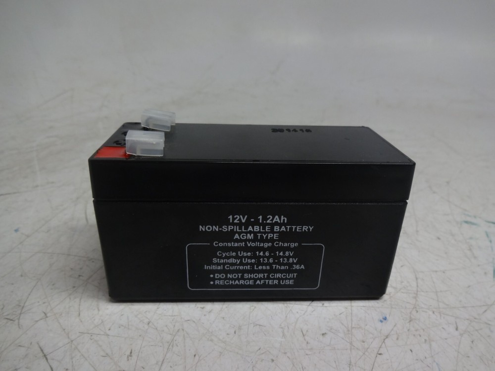 Zoro Select 2UKG9 Battery 12V-1.2Ah Non-Spillable Battery AGM Type