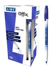 Linc Offix Smooth Ball Point Pen, 1.00mm Tip, 50-Count, Blue