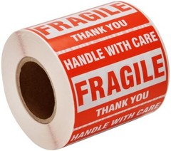 10000 Fragile Stickers 2×3 Handle with Care Thank You Mail Labels 500/Roll