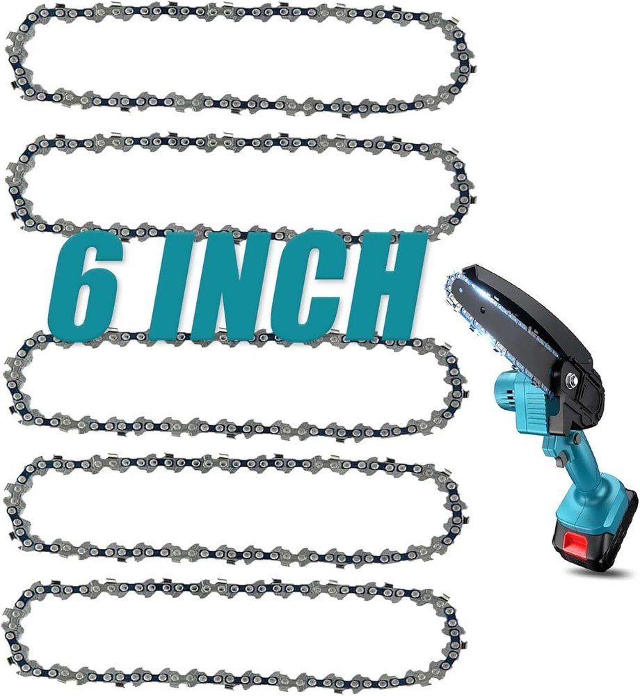 6 Inch Chainsaw Chain, 5 Pieces Replacement Chains, Durable Carbon Chains