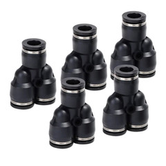 Air Line Union Push To Connect Air Fittings Y-Spliter For 3/8″ OD Pneumatic 5Pcs
