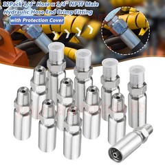 12pcs 1/4″ NPTF Hydraulic Hose End Fittings： 1/4″ I.D. Hose x 1/4″ NPTF Male