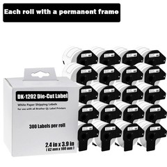 20Rolls 62mmx100mm DK-1202 Shipping Name Badge Labels Fit for Brother QL-1060N