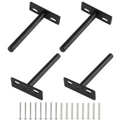 Cionyce 4 Pcs 5 Inch Heavy Duty Floating Shelf Bracket Black