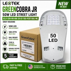 Leotek GreenCobra JR 50W LED Street Light GCJ1-20H-MV-NW-2R-GY-700 Gray NIB