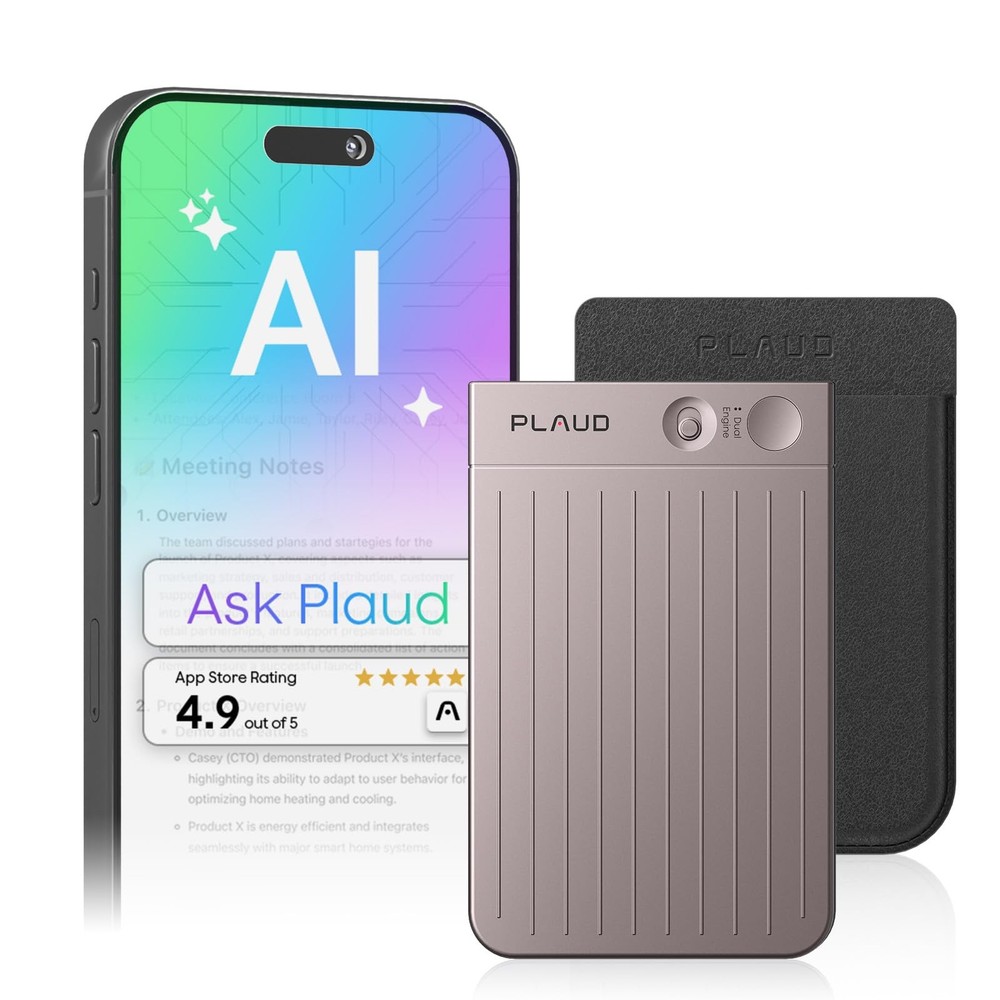 Plaud Note AI Voice Recorder, Voice Recorder w/Case, App Control, AI Transcri…