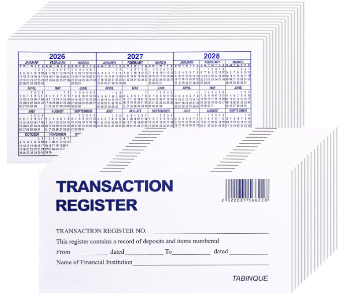 24 PCS Check Registers for Personal Checkbook, Easy to Read Checkbook Register