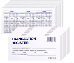24 PCS Check Registers for Personal Checkbook, Easy to Read Checkbook Register