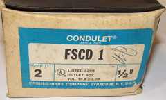 2 NEW EATON CROUSE-HINDS CONDULET FSCD-1/FSCD1 SINGLE-GANG FSC DEVICE BOX! 1/2″