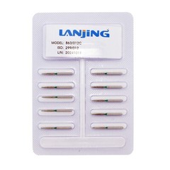 Dental Flame Diamond Burs FG Coarse Grit Green 863/012C for High Speed Handpiece