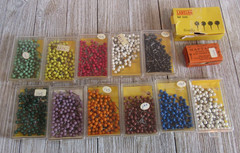 Vintage Map Pins Tacks Lot 13 Labelon Graffco Boxes Medium Head Pink White Red