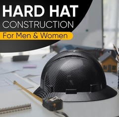 Black ABS Dipped Carbon Fiber Full Brim Hardhat
