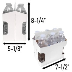 10ct 6-Pack Cardboard Tall Bottle Carriers, 12-16oz Bottles Water, Beer, Soda