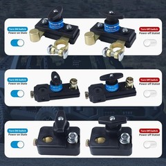 Battery Disconnect Switches 12V/24V, Heavy Duty Shut Off Black