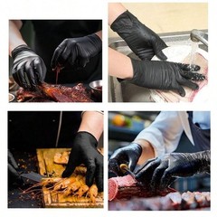 Black Disposable Nitrile Gloves 50 100 200pcs Waterproof Durable Protective