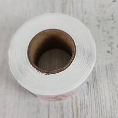 1 roll of 500 multi color Thank You stickers goldtone cursive heart 1″ round NEW