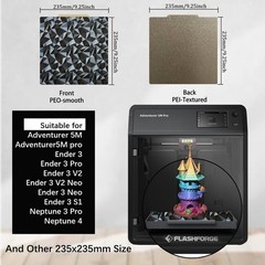 Smooth PEO+Textured PEI Spring Steel Build Plate 235x235mm, Double Sided PEO+…
