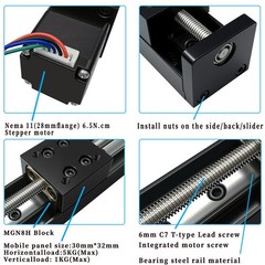 Multi-axis Mini T-type Gantry Linear Guide Stage XYZ Slide Table Stepper Motor