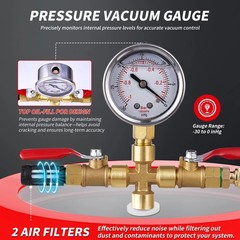2 Gallon Vacuum Chamber, 201 Stainless Steel Degassing Chamber with Acrylic L…