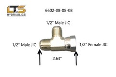 6602-08-08-08 JIC Run Tee 1/2″ Male JIC x 1/2″ Female JIC x 1/2″ Male JIC