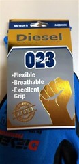 12 Pair Diesel BLUE Safety Gloves Latex Coated Grip