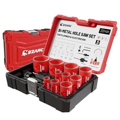 16-Piece Bi-Metal Hole Saw Kit, 3/4″-2-1/2″ for Wood, Metal, PVC – Includes Mand