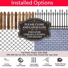 Please Close Latch Gate Bilingual Signs 10×7 Inch English Spanish 2 Pack