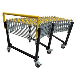 31.5in – 118in Non-power Flexible Expandable Roller Conveyor ABS Skate Wheels