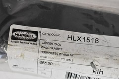 Hubbell HLX1518 Ladder Rack Wall Bracket Black Terminates 15 & 18 In Runway