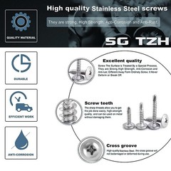 500PCS #8 x 1/2″ Stainless Steel Truss Head Sheet Metal Screws – Self Tapping Fa