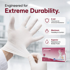1000 Pcs Latex Exam Gloves White 6 Mil Powder FREE Dental All Size S, M, L, XL