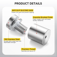 KAINGA 8 Pack Standoff Screws 3/4 x 3/4 in Stainless Steel Wall Mount, Silver