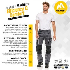 Men’s Heavy Duty Cargo Trousers Construction Utility & Reinforcement Work Pants