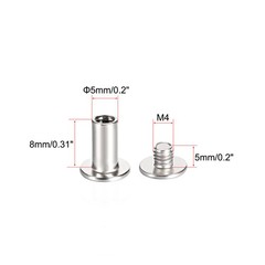 25 Set Screw Post Female 5x8mm Belt Buckle Binding Bolts Carbon Steel
