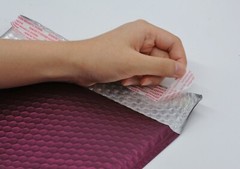 25 #000 Matte Metallic Bordeaux Wine Red Poly Bubble Mailers Envelopes 4×8