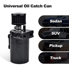 Oil Catch Can Kit Reservoir Baffled Tank with Breather Filter Universal Aluminum