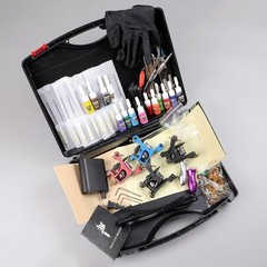 HAWINK Complete Tattoo Kit 4 Standard Machines Power Supply 14 Purple
