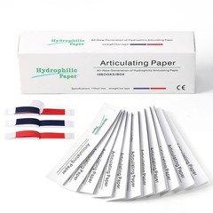 15sheet/book Dental Articulating Paper Hydrophobic Double Sided Strip Bite Paper