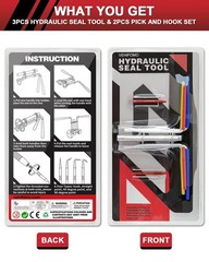 Hydraulic Seal Installation Tool Kit – 5 Pcs Cylinder Piston Repair Set