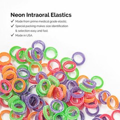 JMU Orthodontic Elastics 500pcs Latex Neon Intra oral Elastic Bands