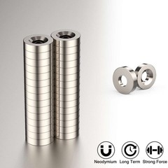 20 50 Strong Countersunk Ring Magnets 25 x 5mm Hole 5mm Rare Earth Neodymium