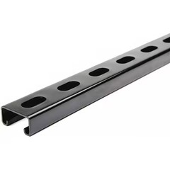 Zoro Select Fs-500Ss Fbk 60.00 Single Channel Strut, Slotted, Steel, Painted,