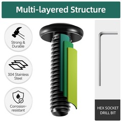 20Pcs 1/4-20 x 2 Flat Head Socket Head Screws 304 Stainless Steel Furniture B