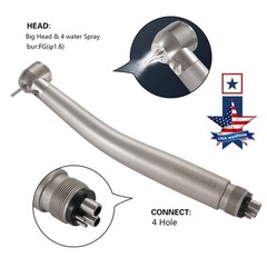 Dental Fiber Optic High Speed Turbine Handpiece 2/4H LED E-generator