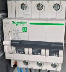 Schneider Electric C60N 2A 3-Pole Type C AC DIN Rail Circuit Breaker