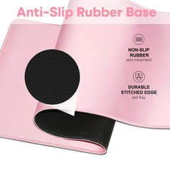 GIRPKPAD Pink Large Mouse Pad with Superior 31.5 x 11.8 x 0.3 inches,