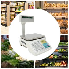 Commercial Label Printing Scale 30kg Capacity with Barcode Scanner Port