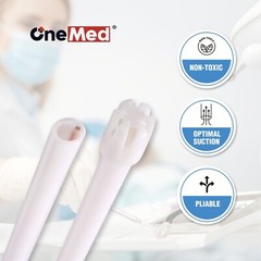 500(5 Bags) WHITE/WHITE Dental Saliva Ejectors Evacuator Disposable Suction Tips