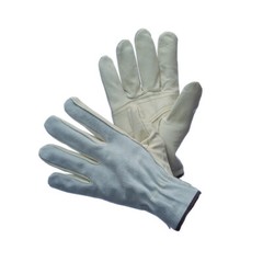 DRIVER GLOVES, STRAIGHT THUMB, COW GRAIN WITH SPLIT LEATHER BACK – Large